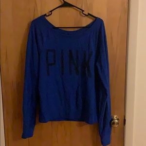 Blue long sleeve PINK shirt